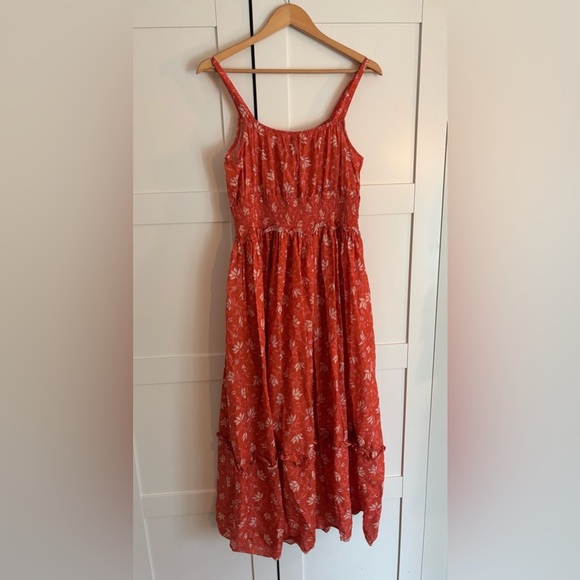 Sundance Artful Ari Maxi Dress Sundress Orange Floral Size Medium - Picture 3 of 8